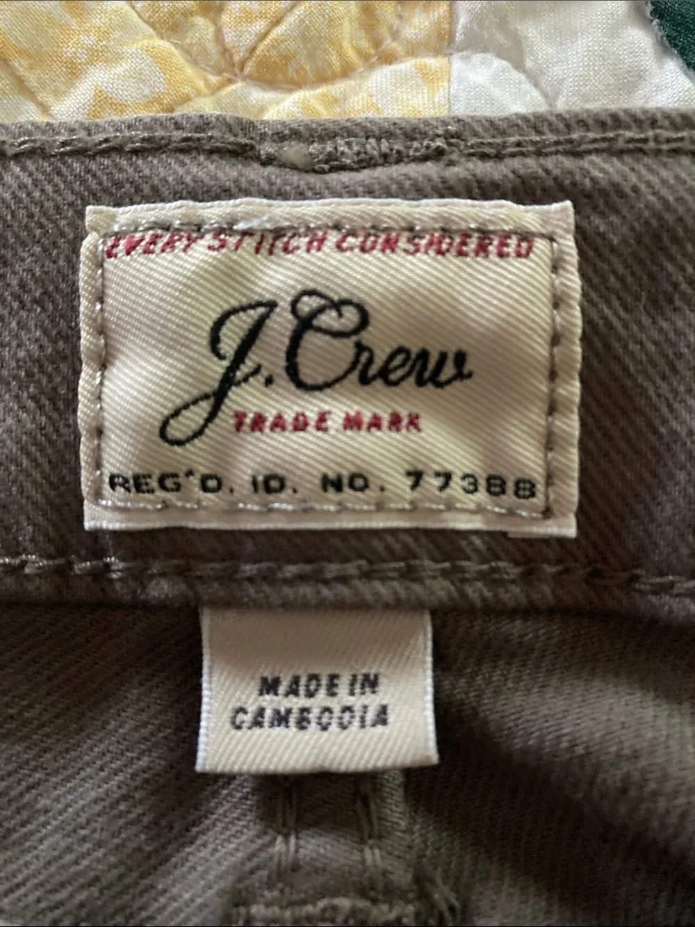 J. Crew 484 brown jeans 32/32 tapered stretch mens